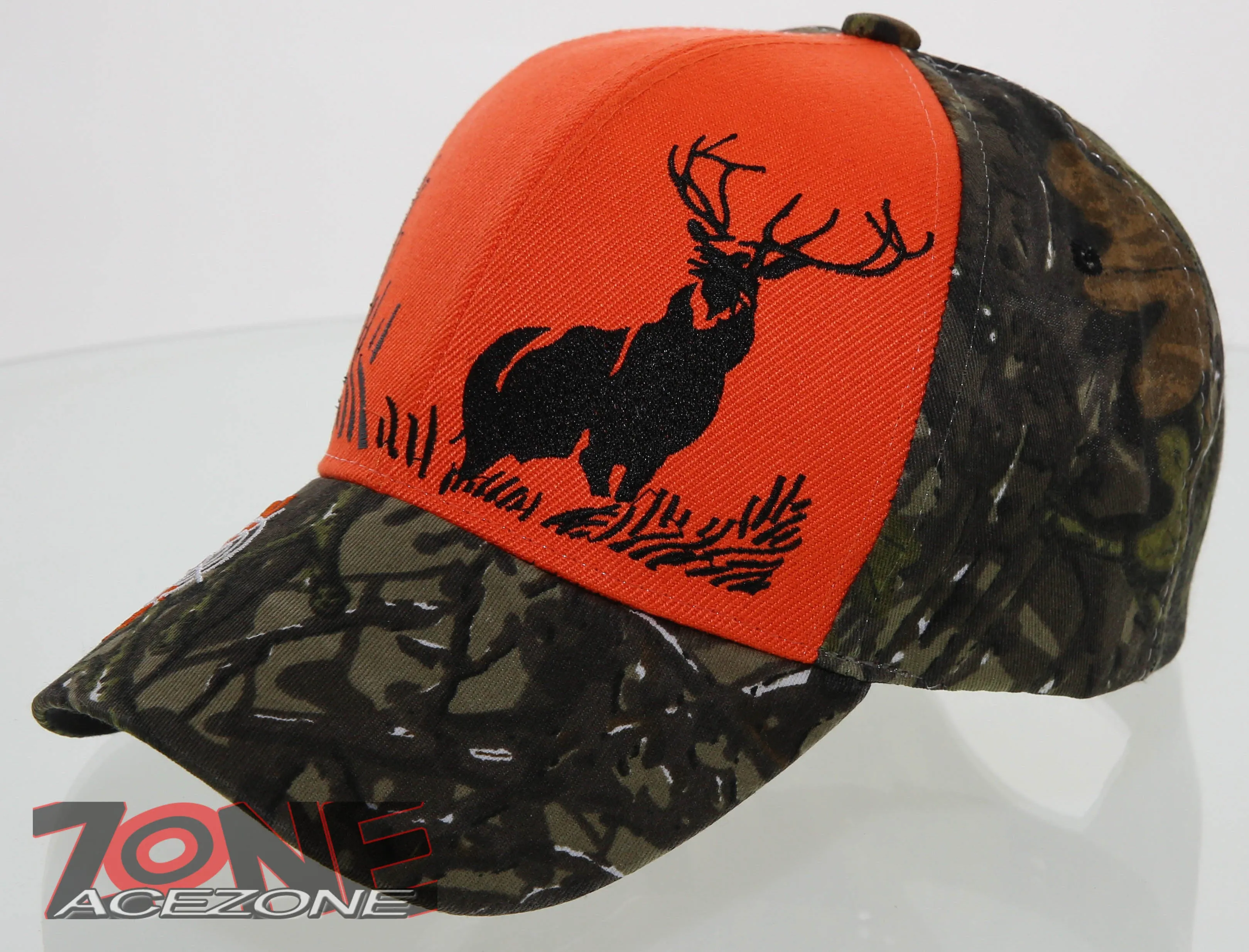 NEW! BULL ELK HUNTING BORN TO HUNT ORANGE CAMO CAP HAT