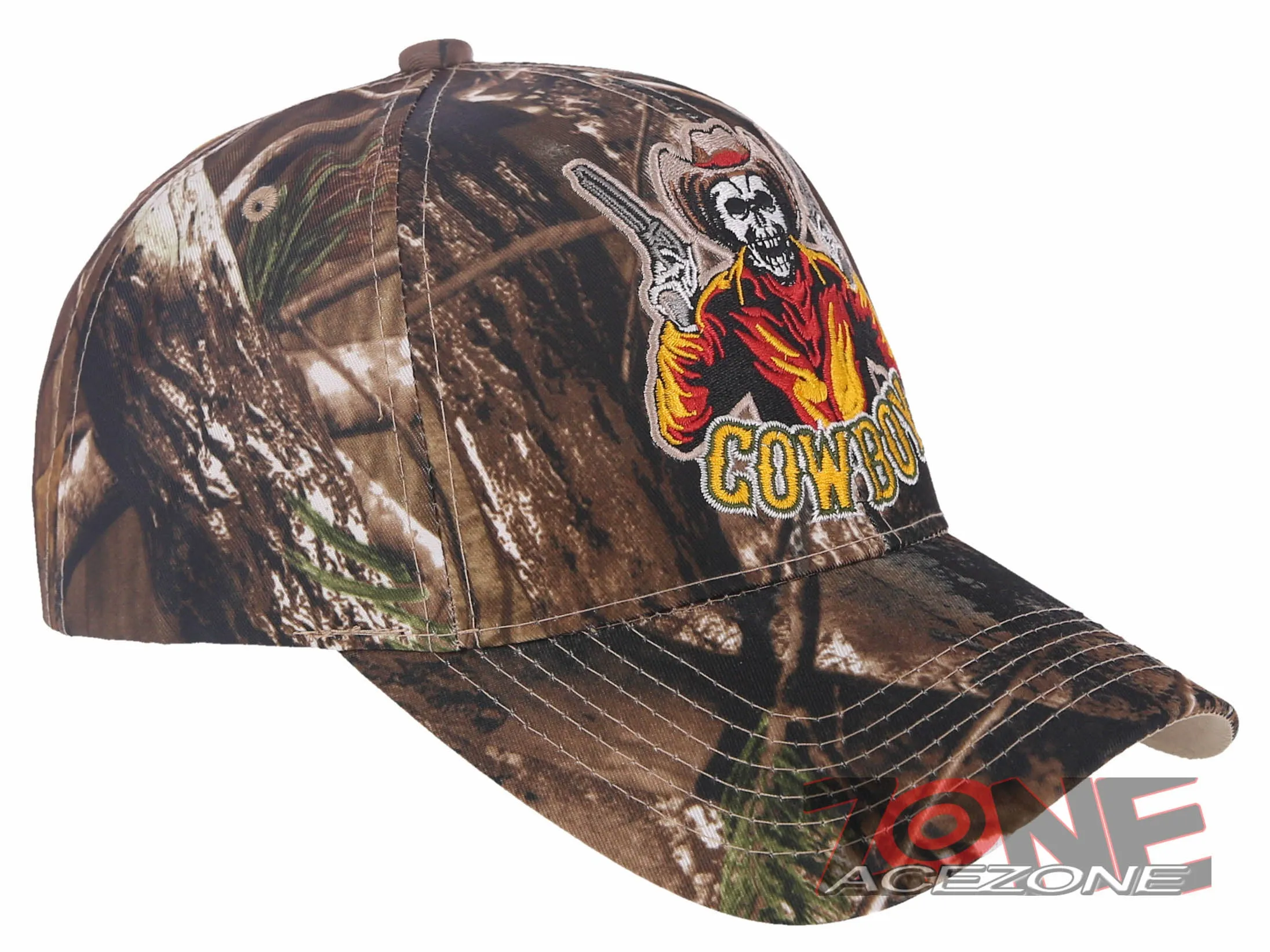 NEW! COWBOY SKULL SKELETON BASEBALL CAP HAT HUNTING CAMO