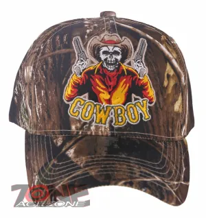 NEW! COWBOY SKULL SKELETON BASEBALL CAP HAT HUNTING CAMO