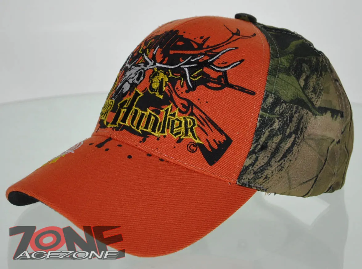 NEW! DEER HUNTER BUCK BORN TO HUNT CAP HAT ORANGE CAMO