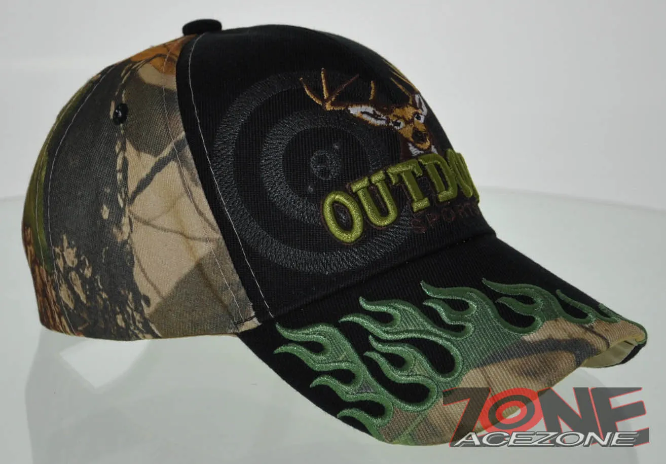 NEW! HUNTER HUNT DEER BUCK OUTDOOR SPORTS SIDE FRAME CAP HAT BLACK