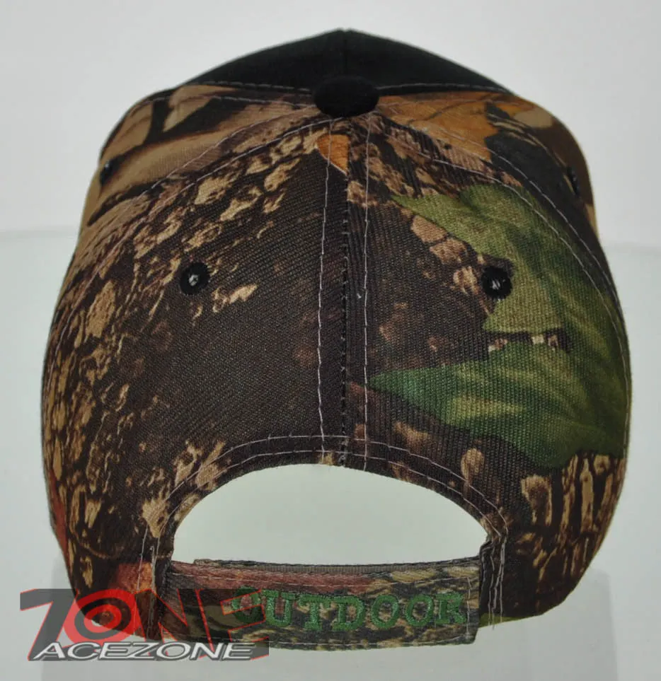 NEW! HUNTER HUNT DEER BUCK OUTDOOR SPORTS SIDE FRAME CAP HAT BLACK