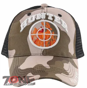 NEW! HUNTING DEER IN SCOPE OUTDOOR SPORTS BACK MESH BALL CAP HAT BROWN CAMO