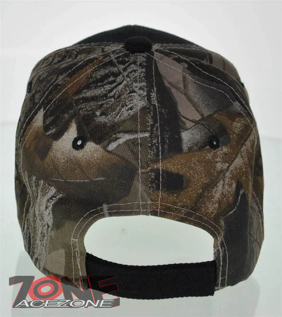 NEW! OUTDOOR SPORTS HUNTER HUNT ELK BUCK CAP HAT BLACK CAMO