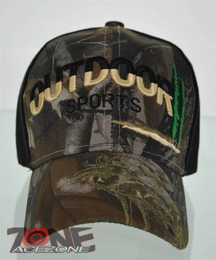 NEW! OUTDOOR SPORTS HUNTER HUNT ELK BUCK CAP HAT CAMO BLACK