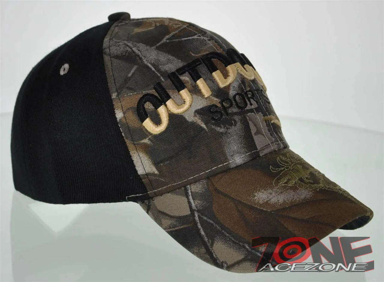 NEW! OUTDOOR SPORTS HUNTER HUNT ELK BUCK CAP HAT CAMO BLACK