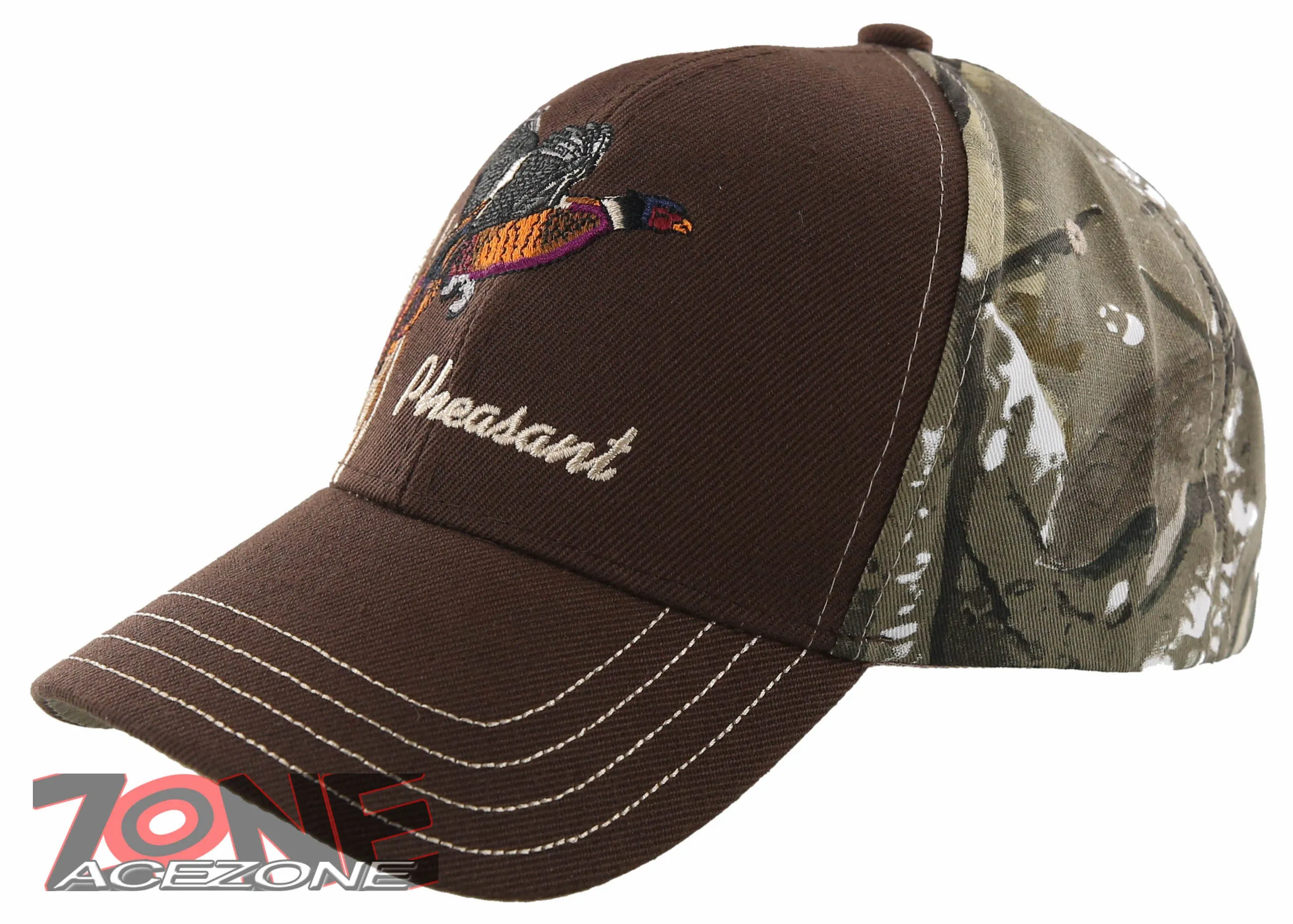 NEW! PHEASANT OUTDOOR HUNTING SIDE BALL CAP HAT BROWN