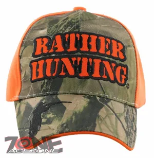 NEW! RATHER HUNTING OUTDOOR SPORTS HUNTER CAP HAT ORANGE CAMO
