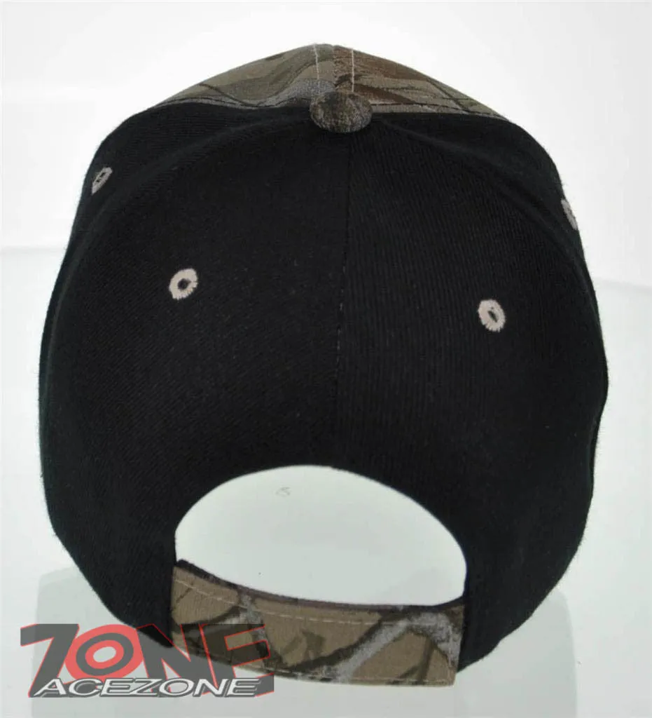 NEW! SHUT UP AND HUNT HUNTER HUNT DEER BUCK OUTDOOR SPORTS CAP HAT CAMO BLACK