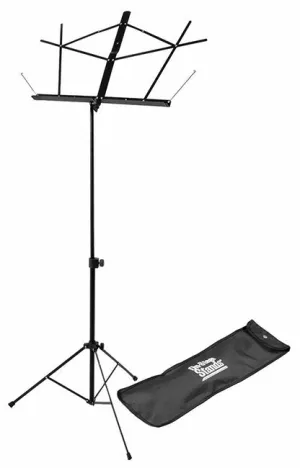 On Stage Compact Sheet Music Stand in Black with Bag