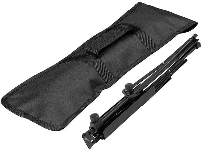 On Stage Compact Sheet Music Stand in Black with Bag