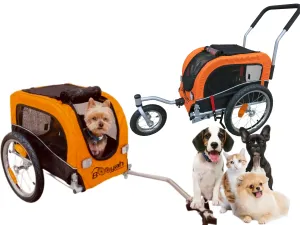(Open Box Return) Booyah Small Pet Stroller and Trailer - Orange