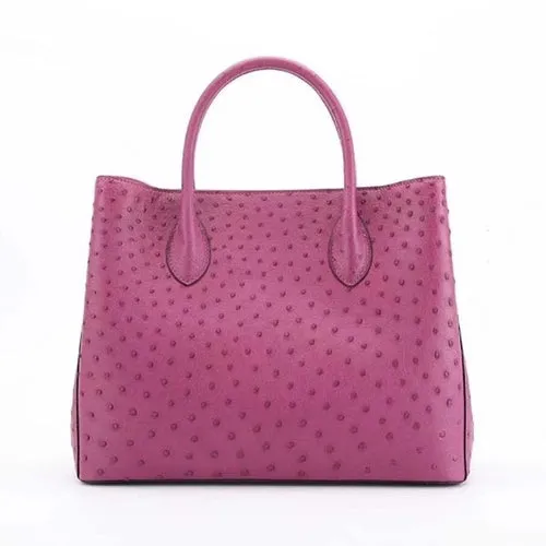 Ostrich Leather Zip Tote