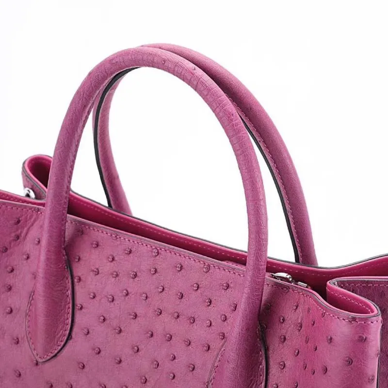 Ostrich Leather Zip Tote