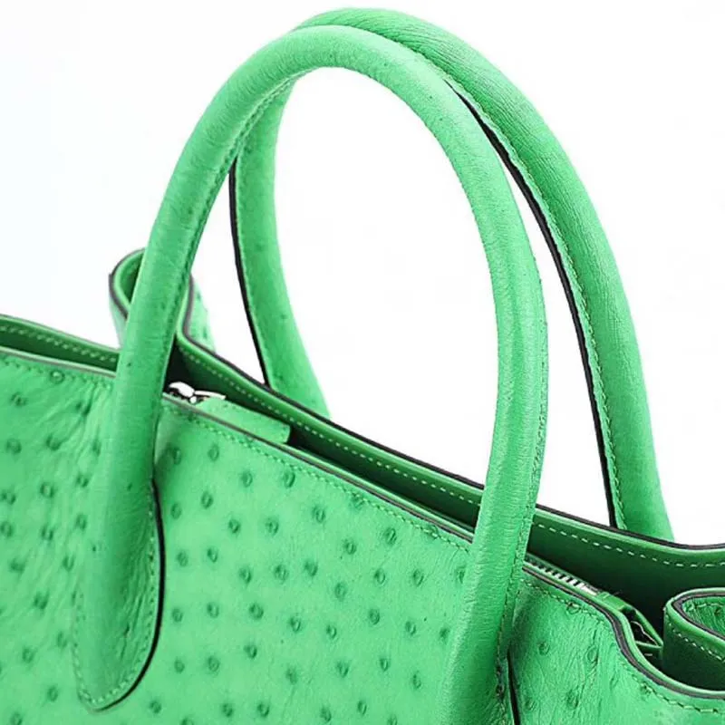 Ostrich Leather Zip Tote