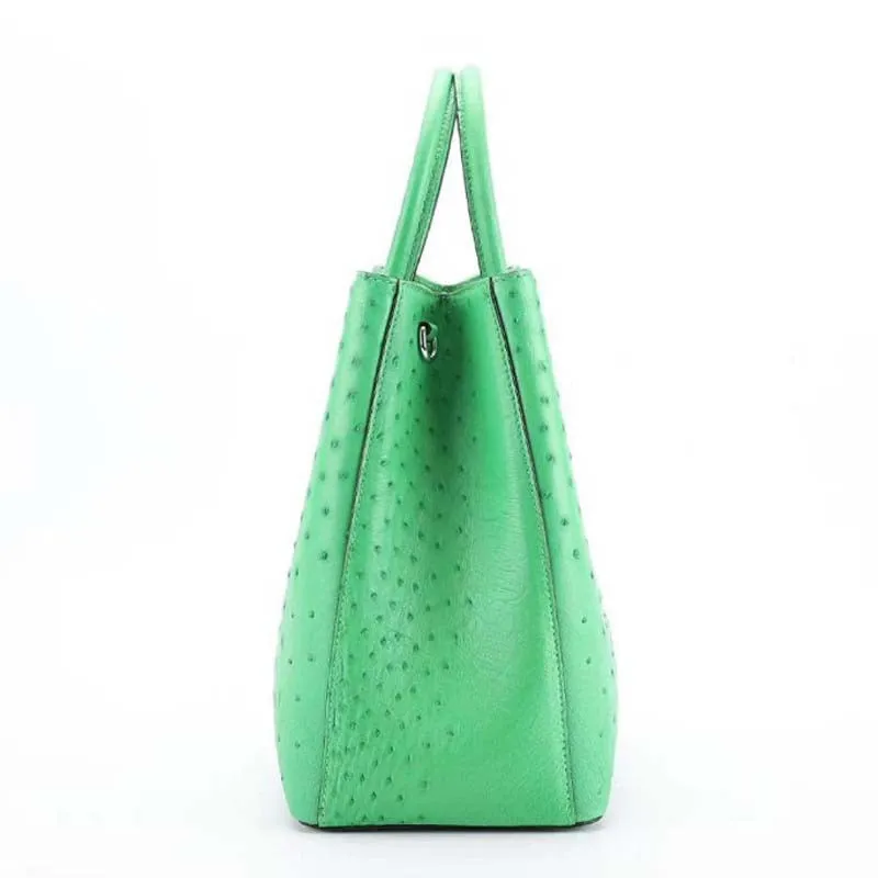 Ostrich Leather Zip Tote