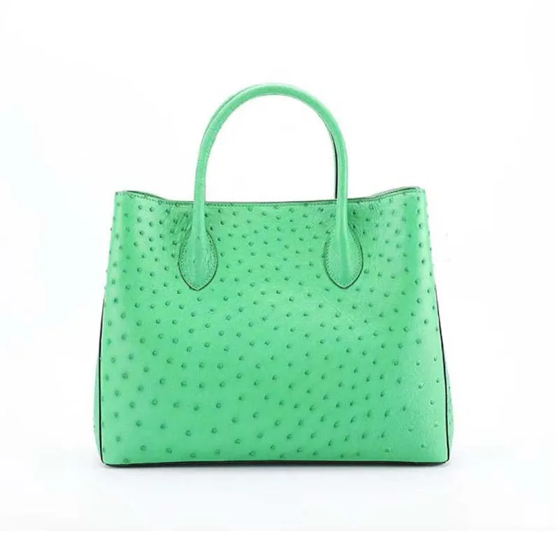 Ostrich Leather Zip Tote