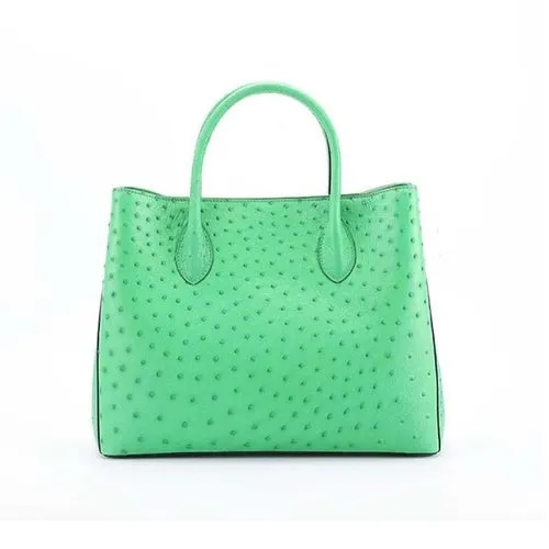 Ostrich Leather Zip Tote