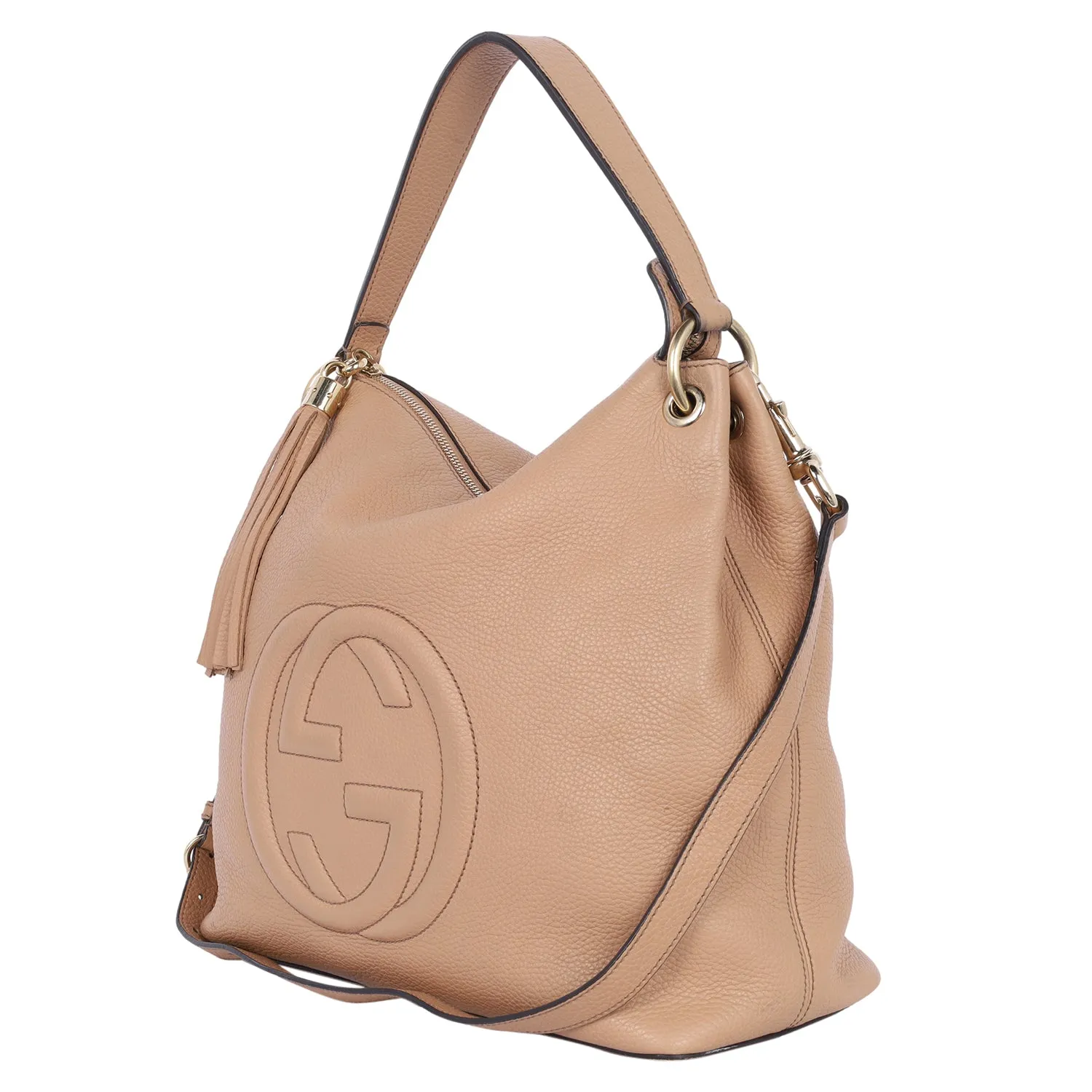 Pebbled Calfskin Soho Top Handle Hobo Bag