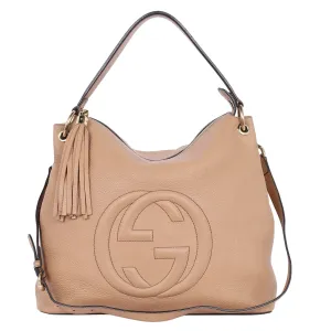 Pebbled Calfskin Soho Top Handle Hobo Bag