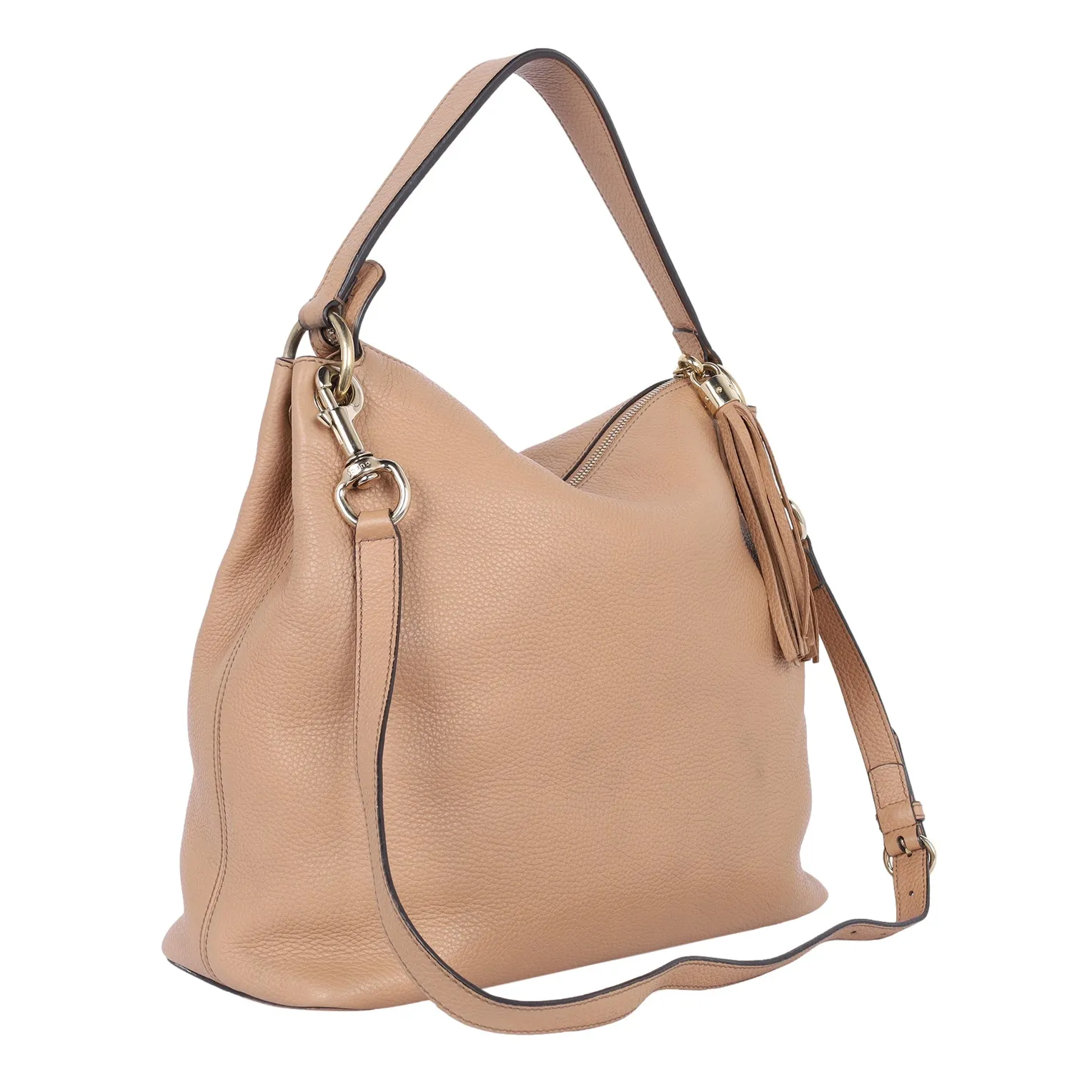 Pebbled Calfskin Soho Top Handle Hobo Bag