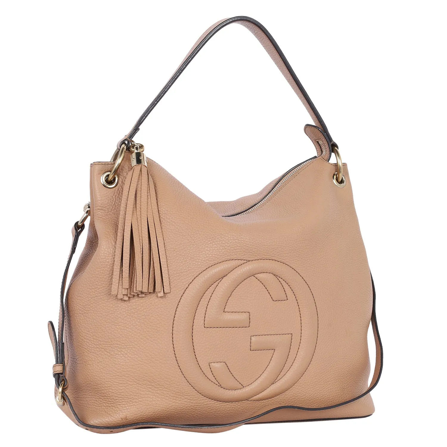 Pebbled Calfskin Soho Top Handle Hobo Bag
