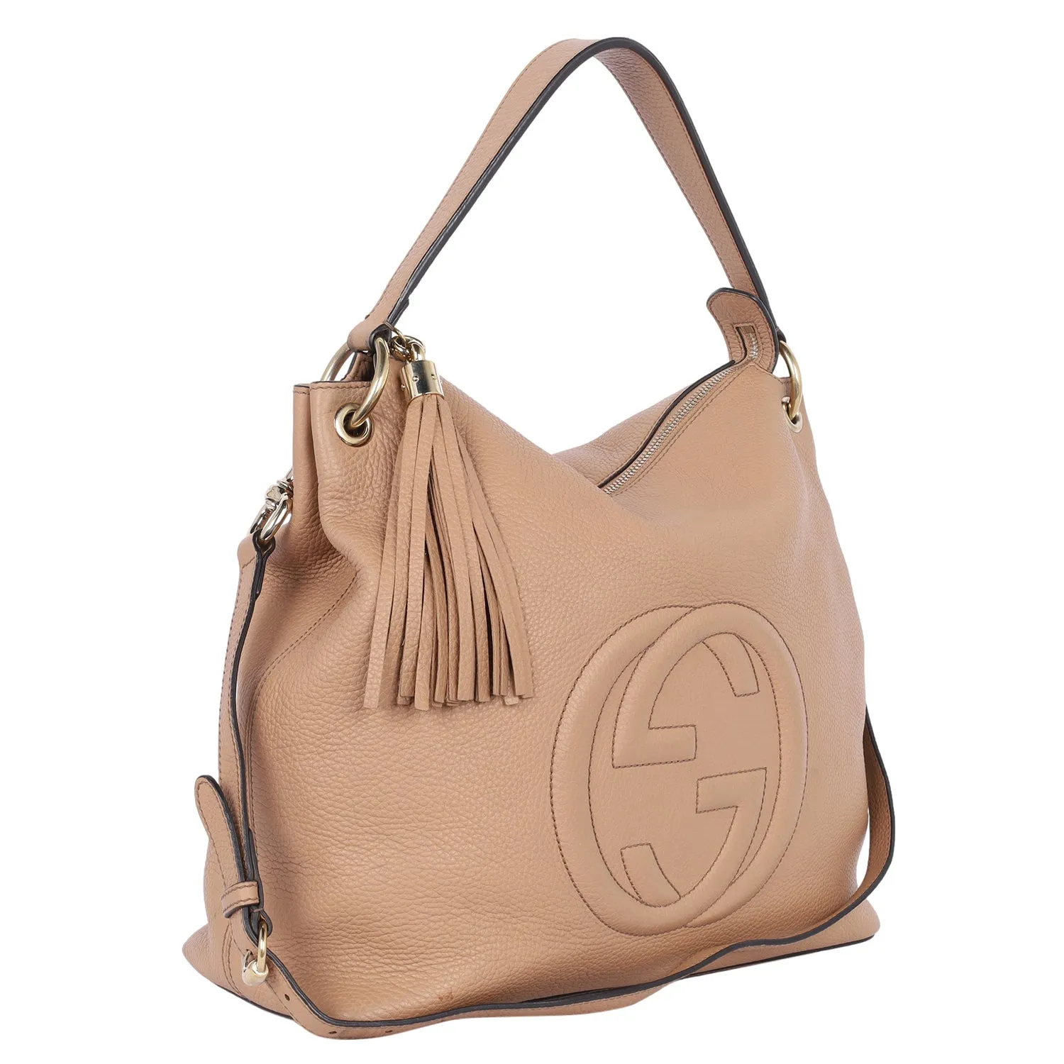 Pebbled Calfskin Soho Top Handle Hobo Bag