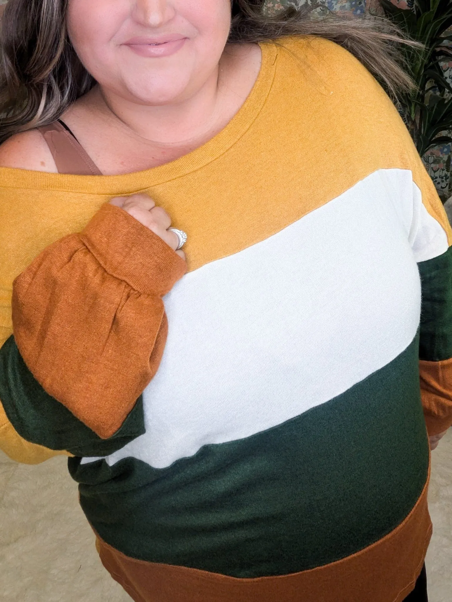 Perry Cashmere Soft Scoopneck Colorblock Pullover