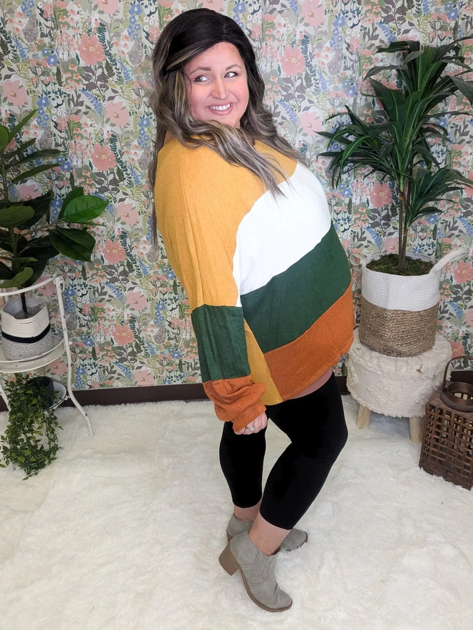 Perry Cashmere Soft Scoopneck Colorblock Pullover