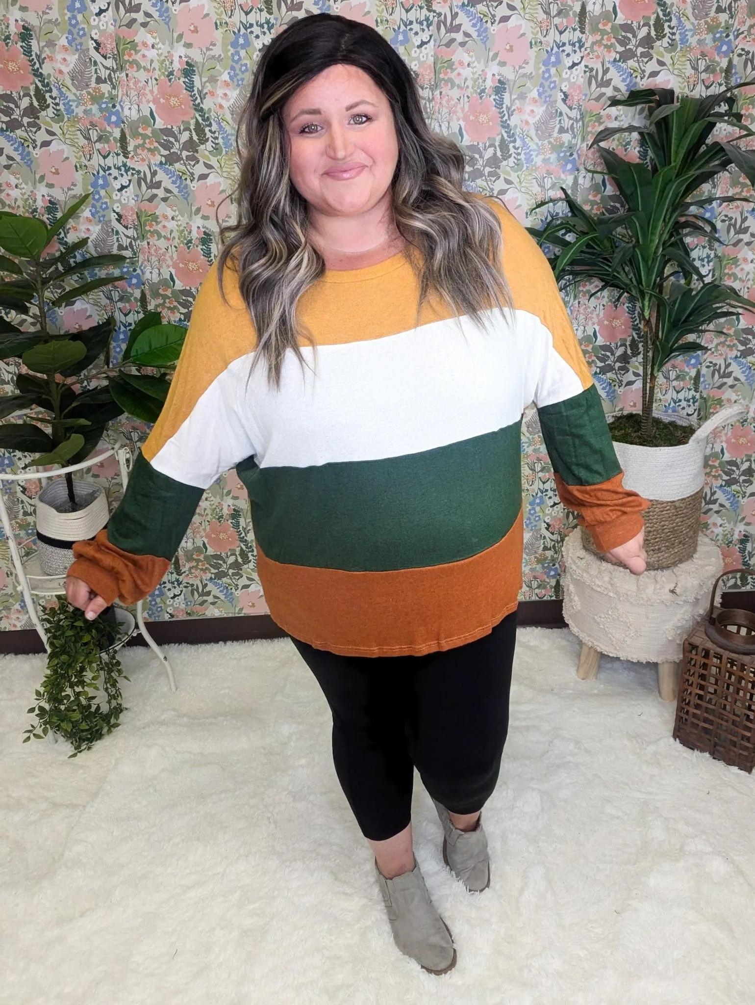 Perry Cashmere Soft Scoopneck Colorblock Pullover