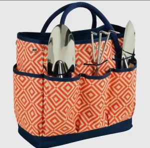 Picnic at Ascot Gardening Tote With Tools Diamond Orange