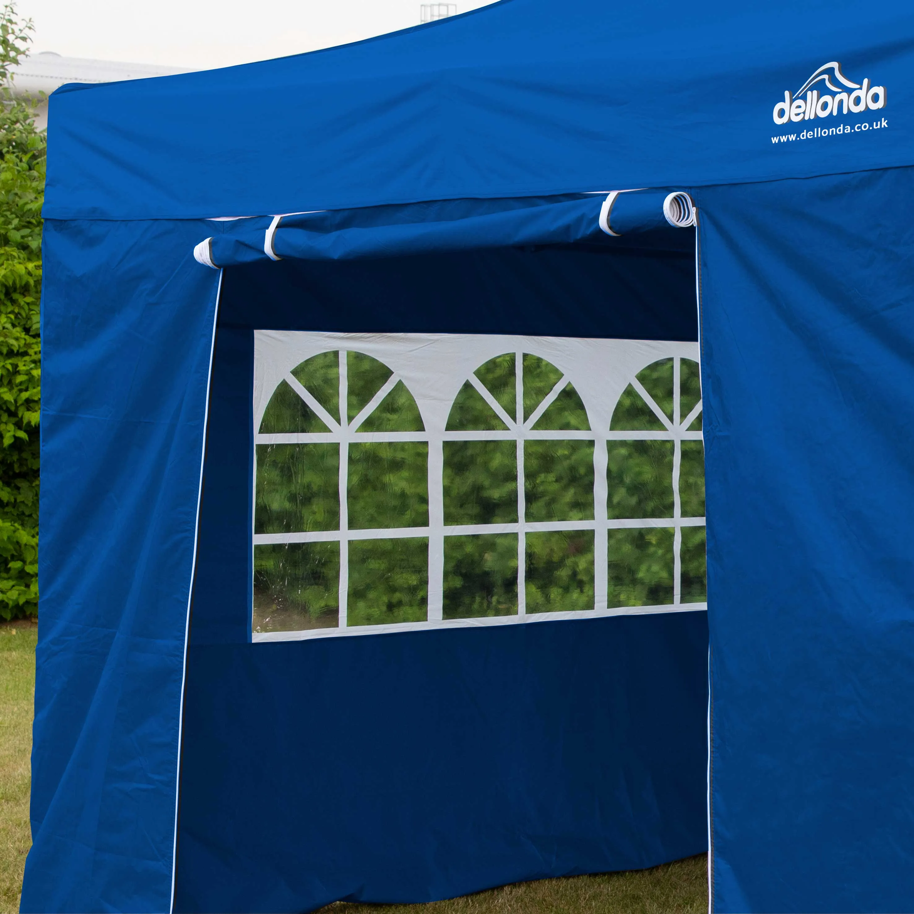 Premium 2x2m Pop-Up Gazebo & Side Walls, Water Resistant with Carry Bag, Stakes & Weight Bags - Blue - DG161