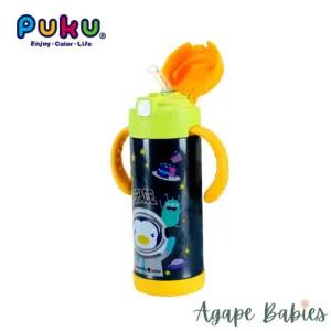 Puku Insulated Straw Bottle (Blue)   Tritan Sprout Bottle 500ml (Green) (Bundle Pack)