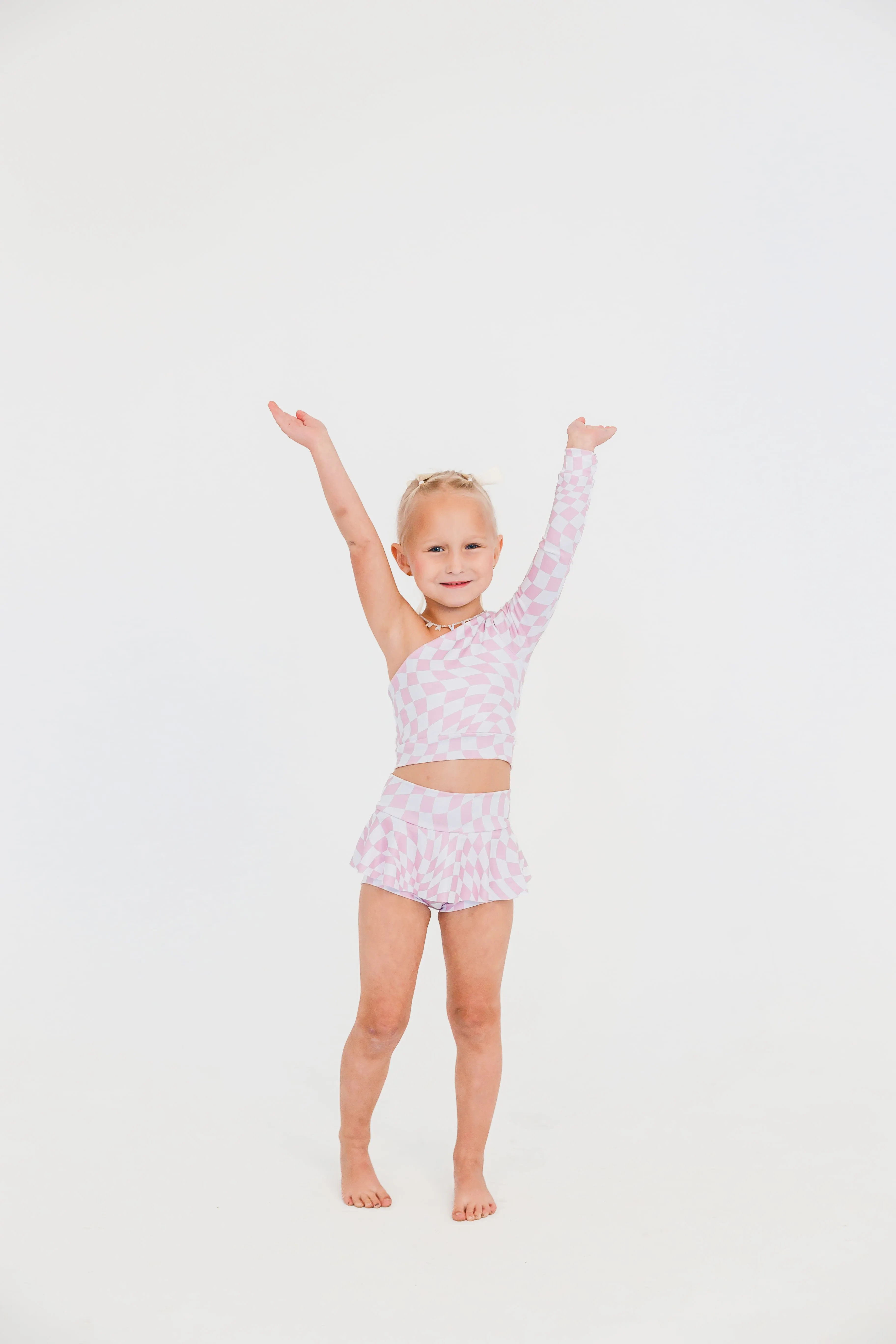 Purple Wavy Checkers Dance Set