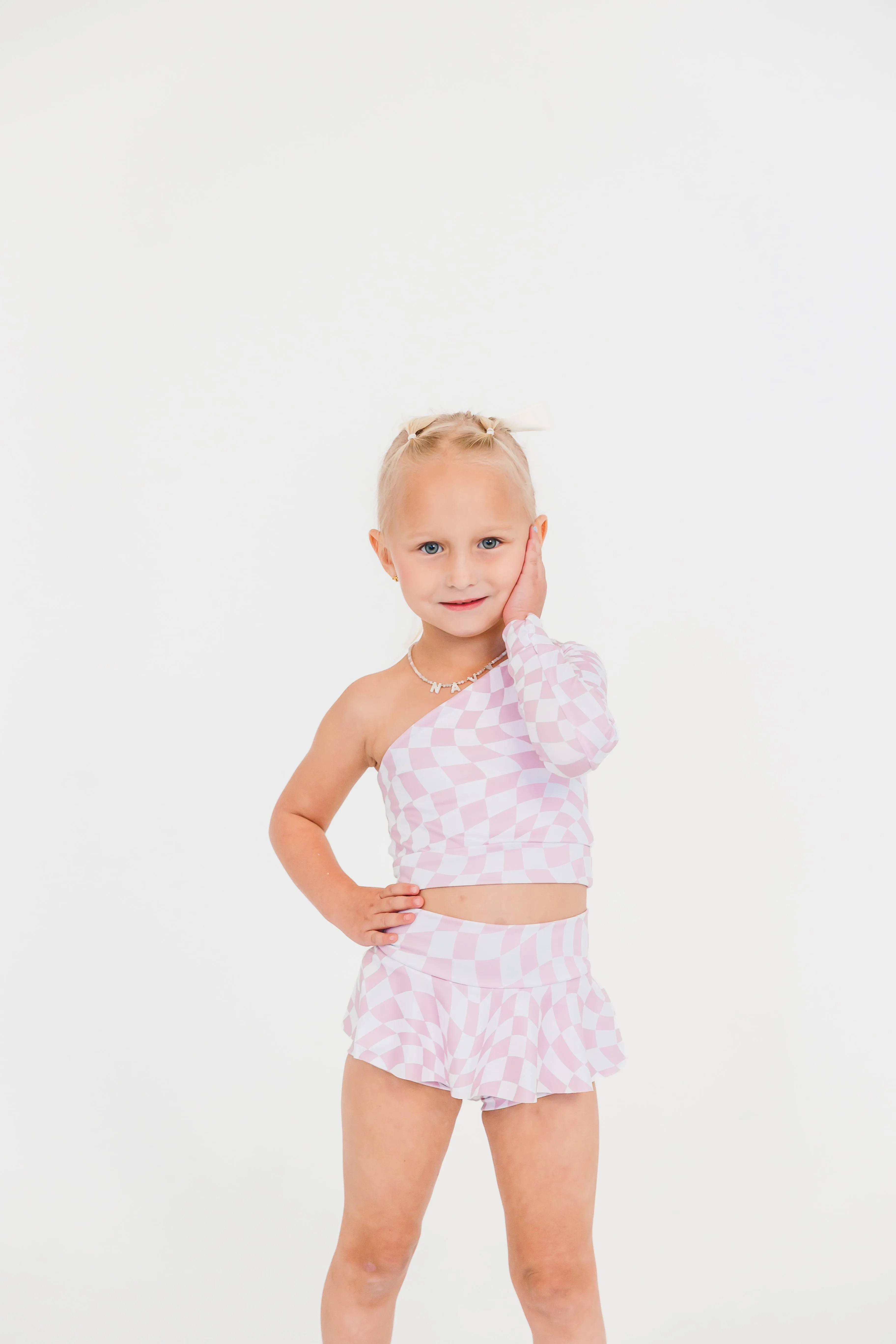 Purple Wavy Checkers Dance Set