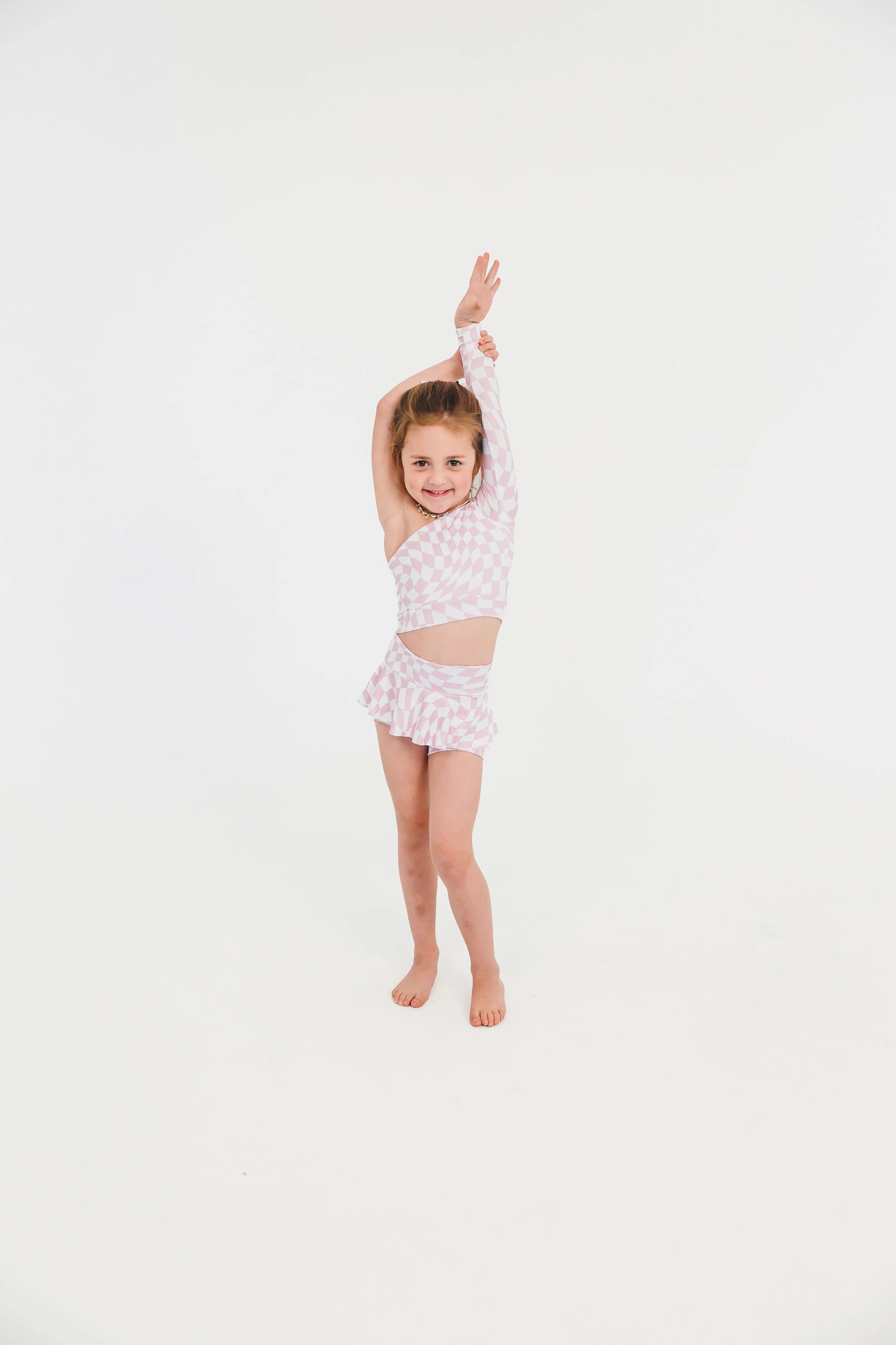 Purple Wavy Checkers Dance Set