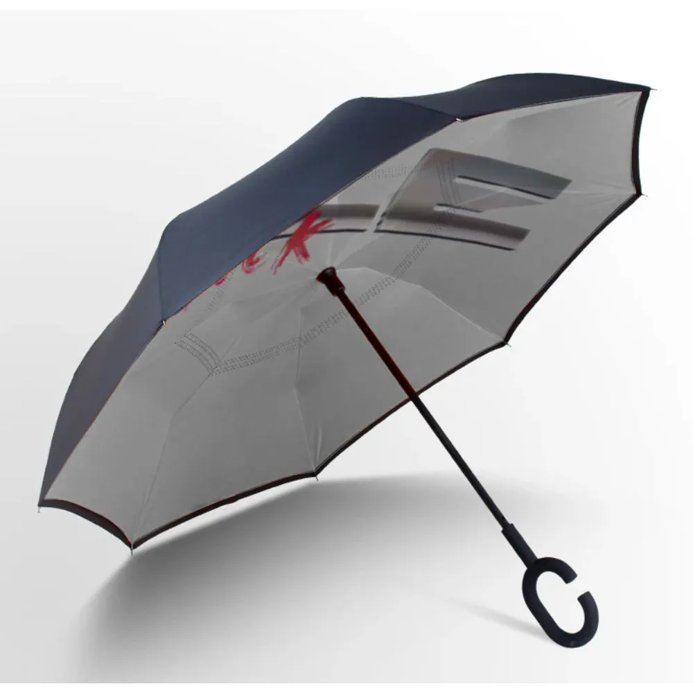 Reverse Car Umbrella with Inner Print – Windproof, Waterproof & Stylish