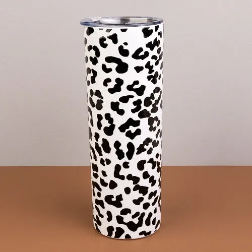 STAINLESS STEELE RAISED LEOPARD TUMBLER WITH SLIDE TOP 20 oz - 2 COLORS