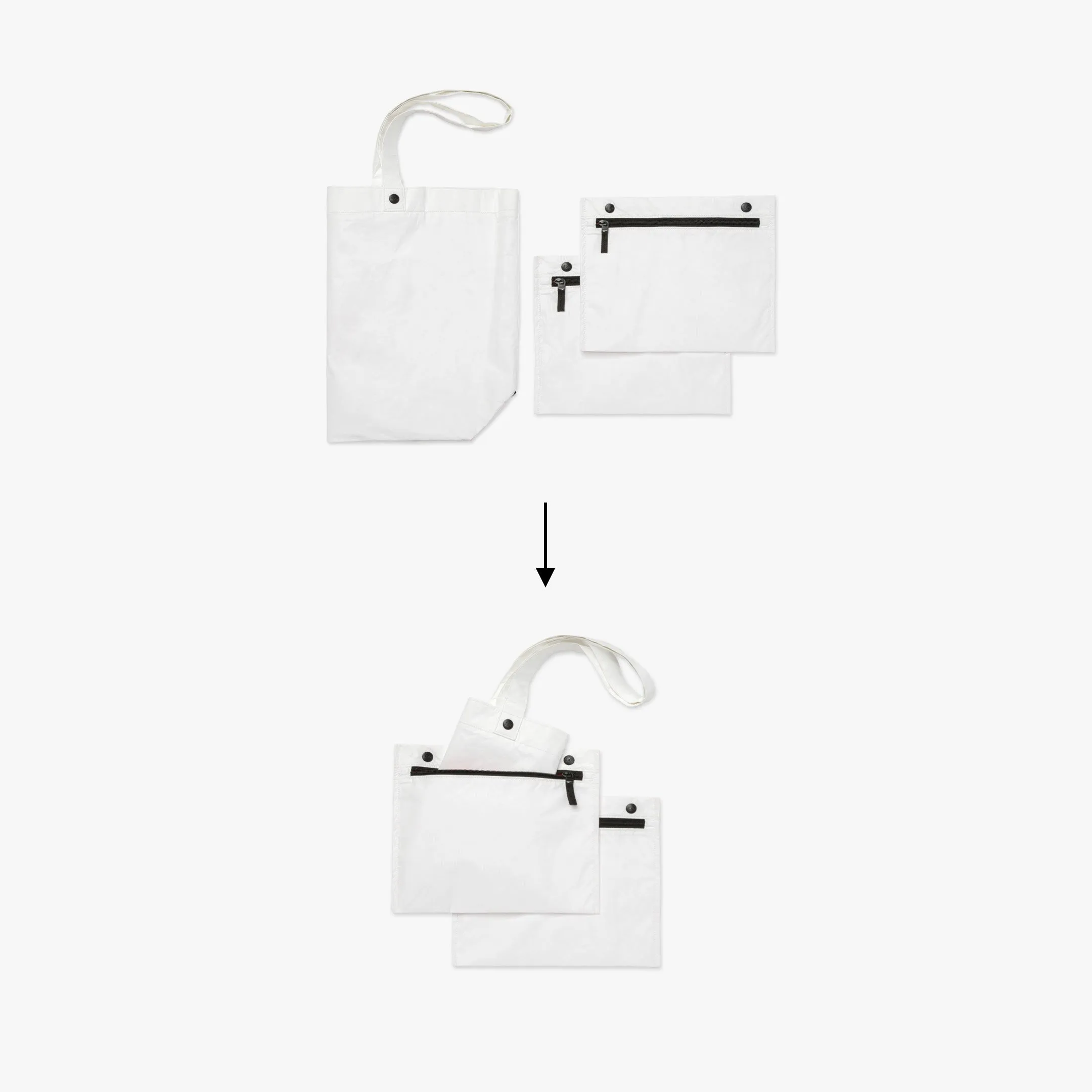 The Del Mar Packable Tote Large - Tyvek - White