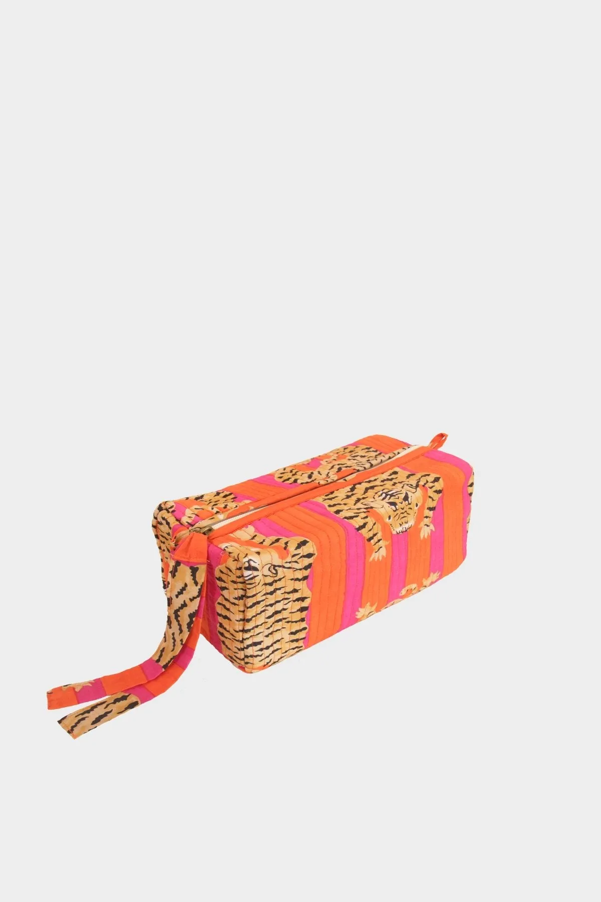 Tiger Color Stripes Pouch in Fuchsia and Orange