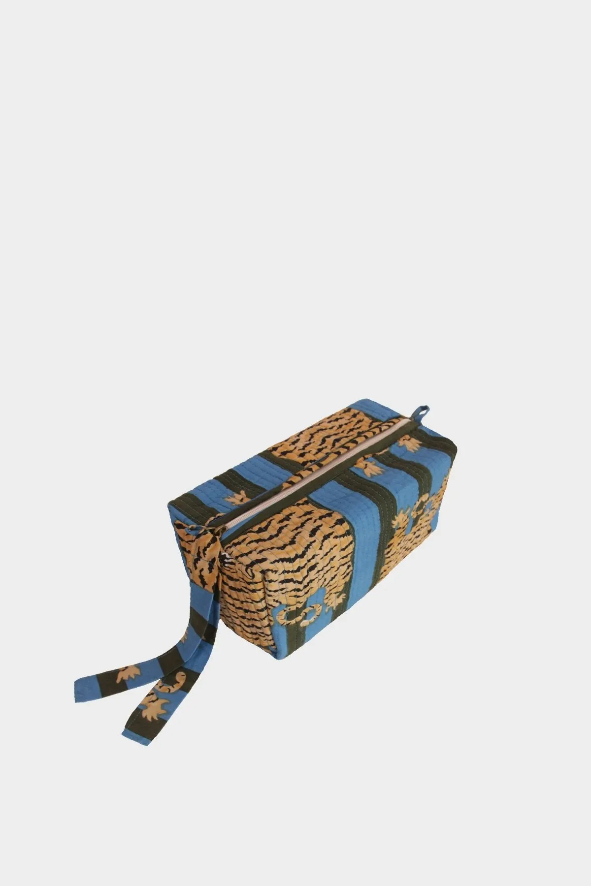 Tiger Color Stripes Pouch in Green and Blue