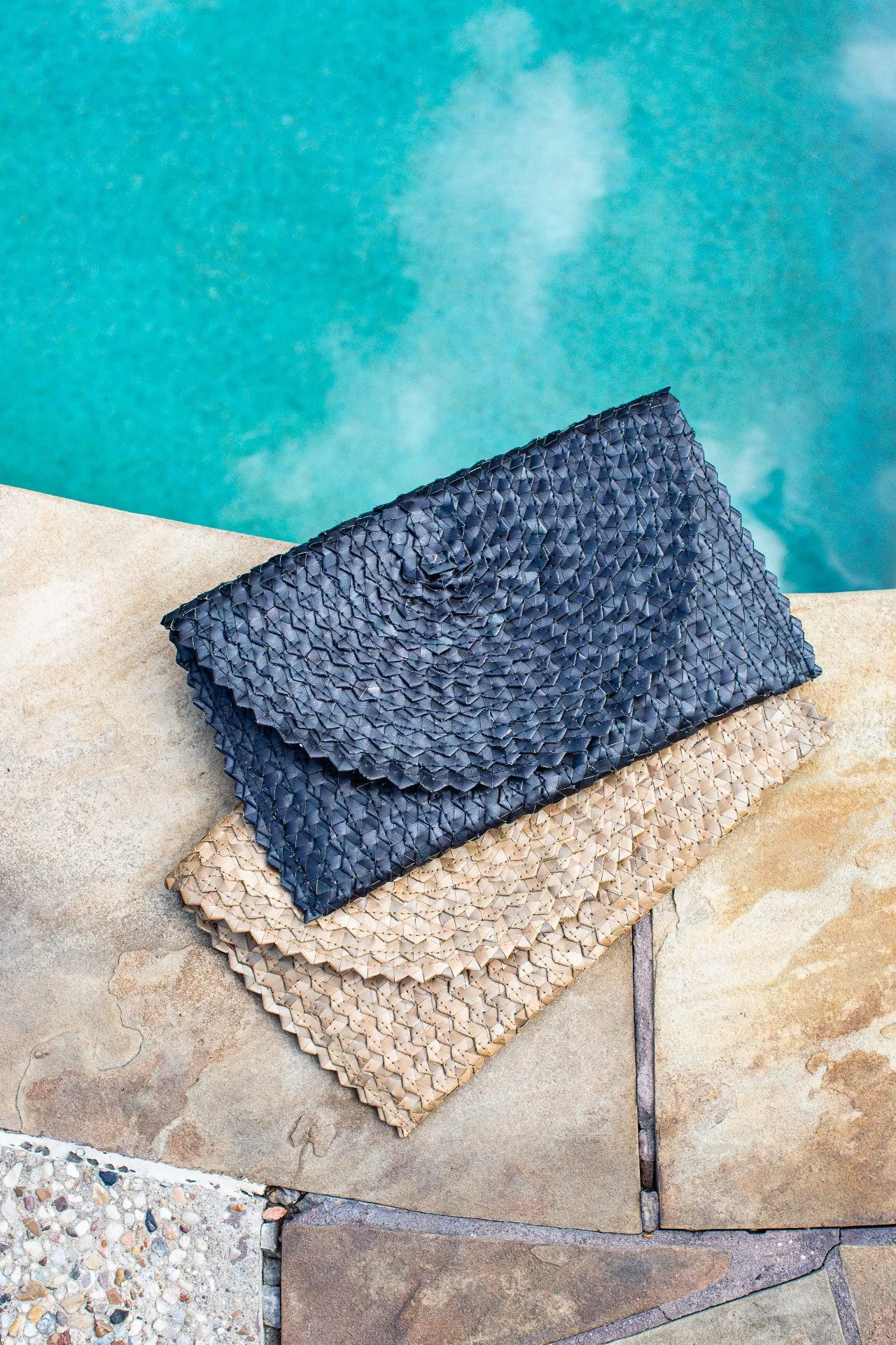 Tinu Brown - Silk African Print Rattan Purse