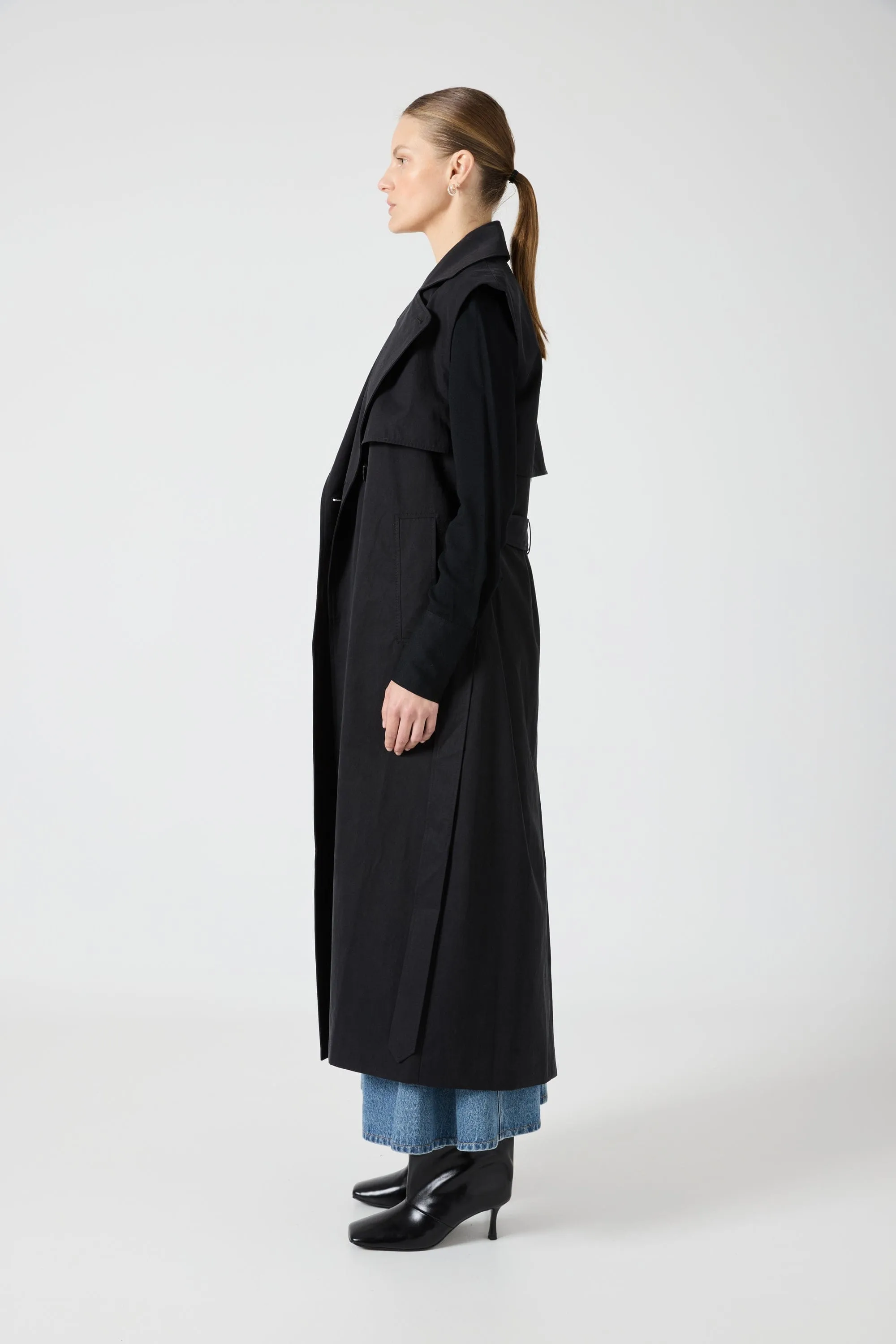 TRANSIT TRENCH VEST | BLACK