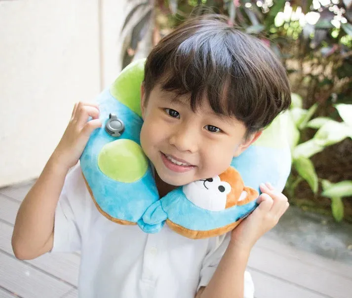 Travelmall 3D Inflatable Neck Pillow with Patented Pump - Shiba Inu