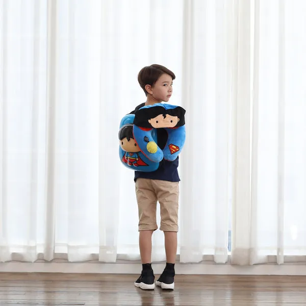 TravelMall Kid’s Justice League 3D Foldable Hood With Patented Pump Pillow - Superman