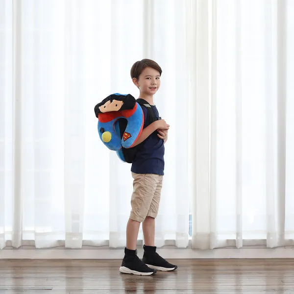 TravelMall Kid’s Justice League 3D Foldable Hood With Patented Pump Pillow - Superman
