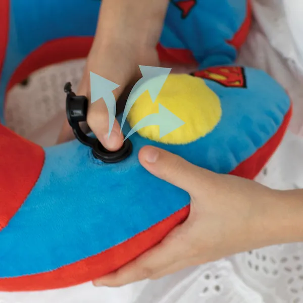 TravelMall Kid’s Justice League 3D Foldable Hood With Patented Pump Pillow - Superman
