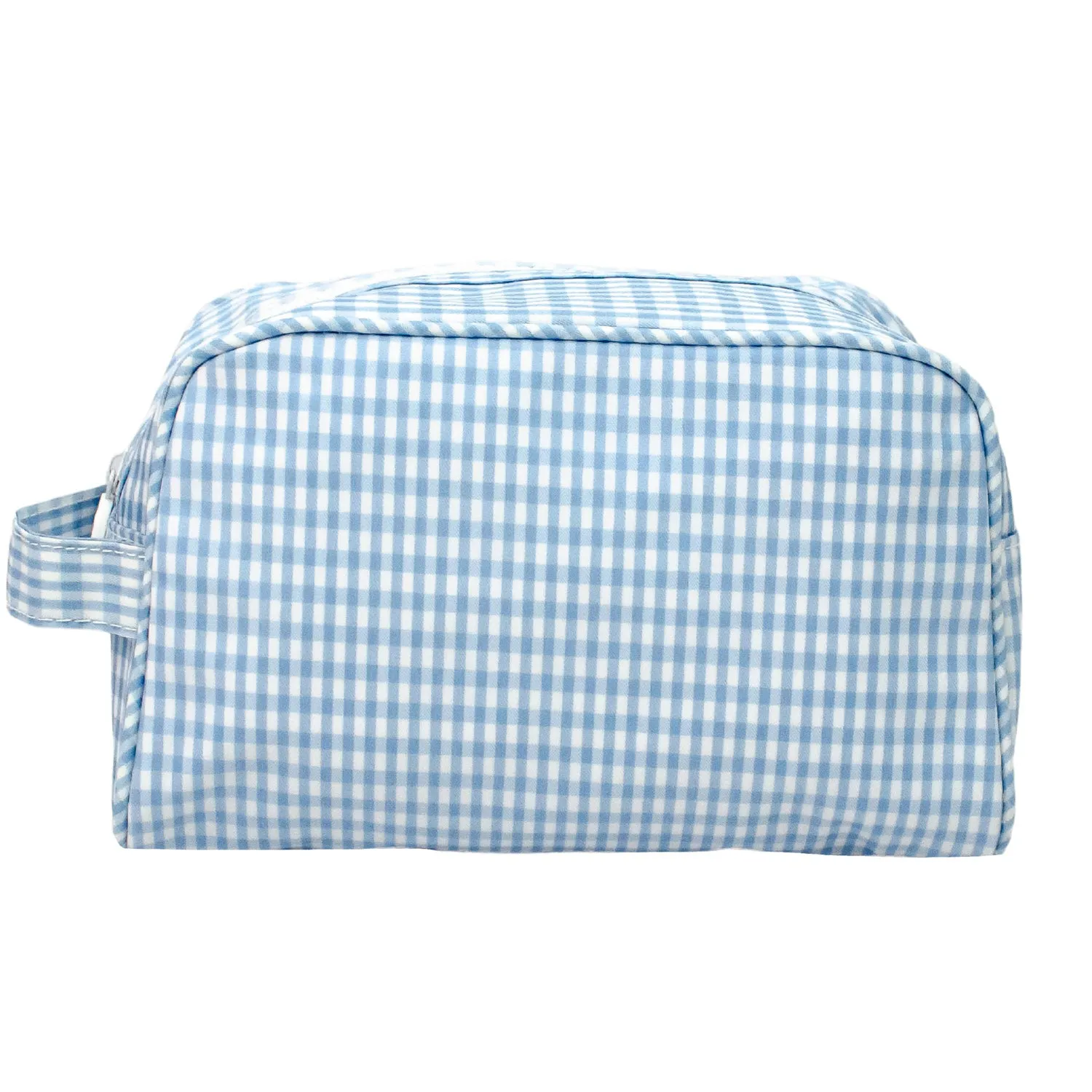 TRVL Design - Stowaway Zip Bag - Makeup Bag - Baby Gift - Light Blue Gingham