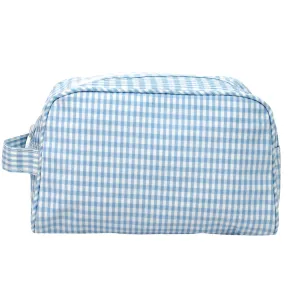 TRVL Design - Stowaway Zip Bag - Makeup Bag - Baby Gift - Light Blue Gingham