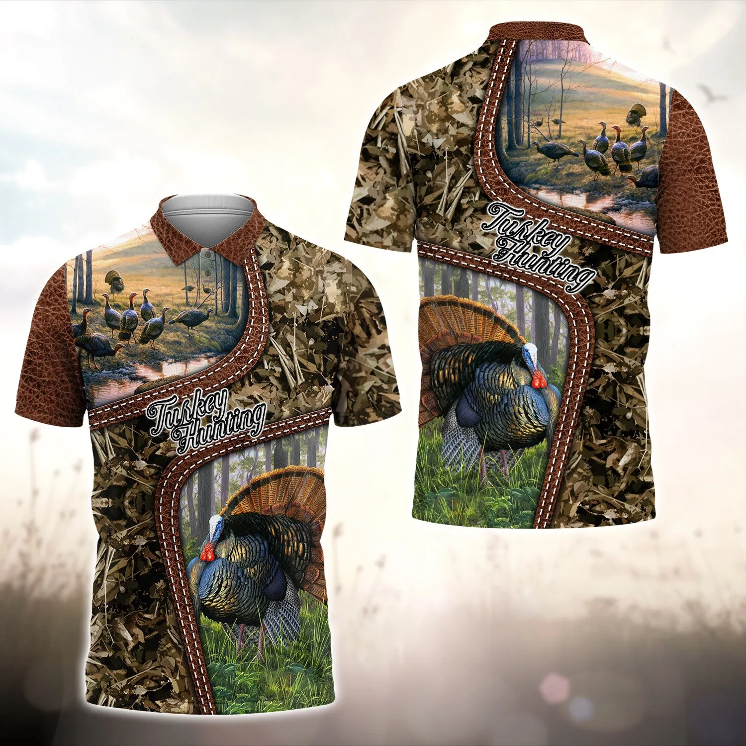 Turkey Bird Hunting Animal Hunter Camo Tattoo 3D All Over Printed Shirt